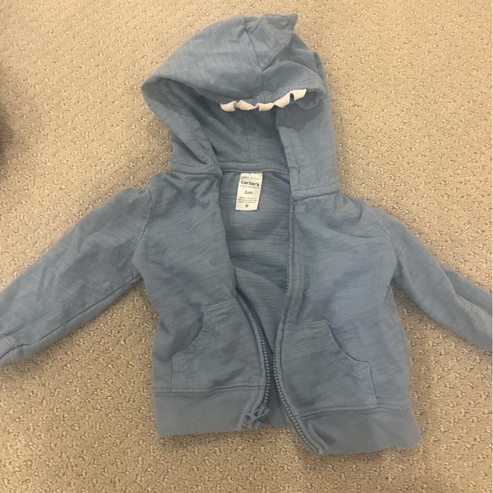 Blue Kids Hoodie with Shark Details